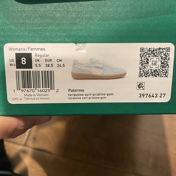 Puma Palermo Turquoise Surf-Pristine-Gum womens 8 - Picture 3 of 3